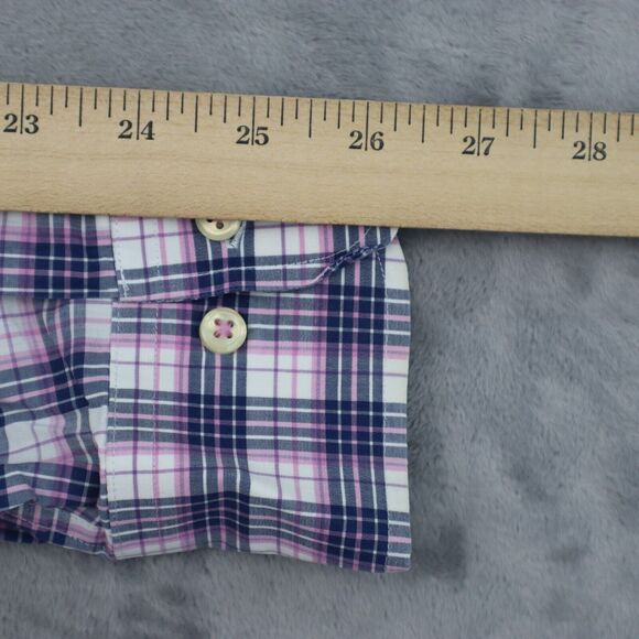 Peter Millar Shirt Mens L Purple Multicolor Check Button Up Long Sleeve - Picture 5 of 16